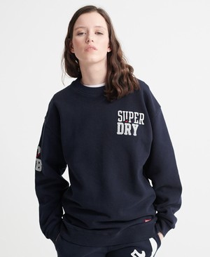 Superdry SDQB Superset Crew Női Pulóver Sötétkék | BWGQL8360